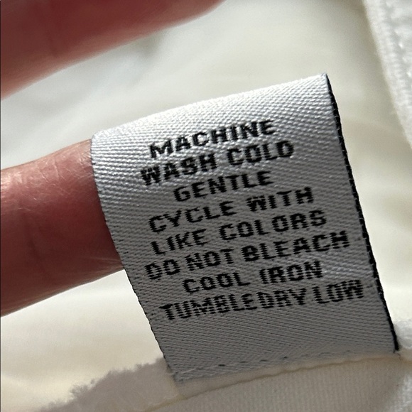 Habitat Women's White Stretch Denim Cropped Fringe-Hem Jeans, Size 10 - Picture 9 of 9